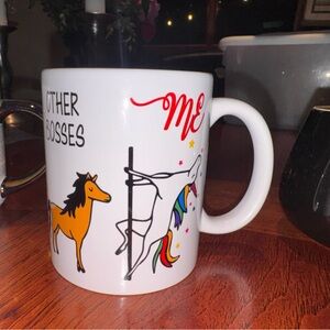 White Ceramic Unicorn & Horse Mug - Playful 'Me' Design